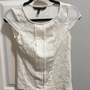White House Black Market Ivory Lace Blouse